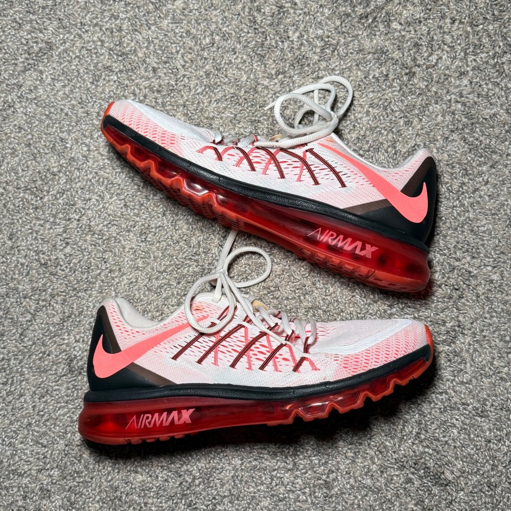 Nike Air Max 2015 Mens Running Shoes Bright Crimson White 698902-106 Size 9.5